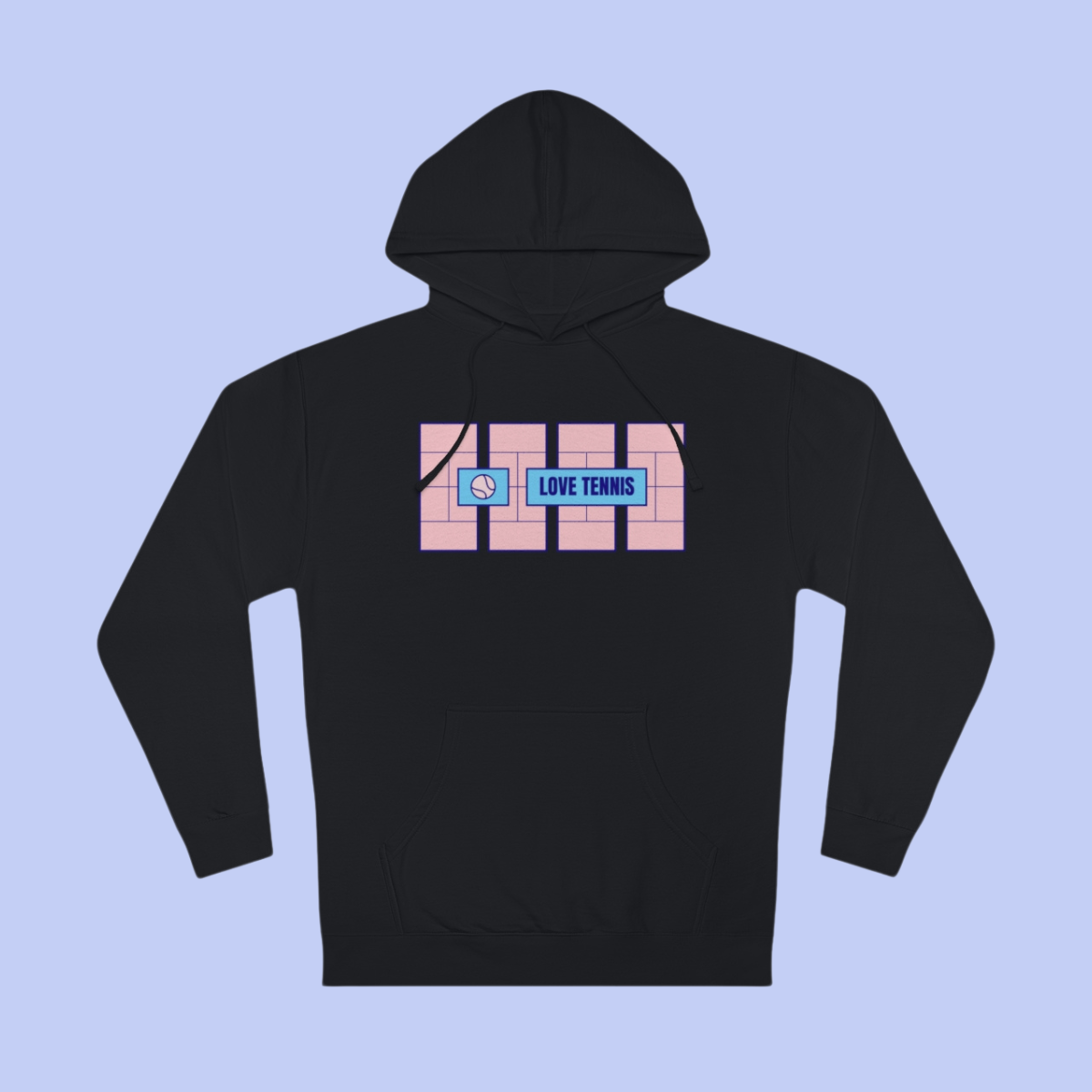 Love Tennis Four Courts - Front Design Hoody - Pink
