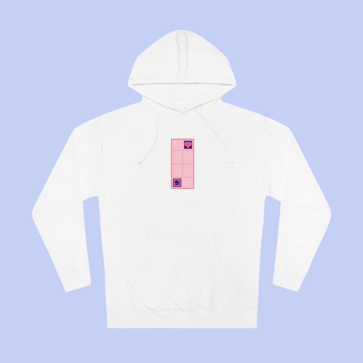 Love Tennis Single Court - Front Design Hoody - Pink