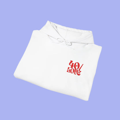 40/Love Hoodie - Embroidered Red