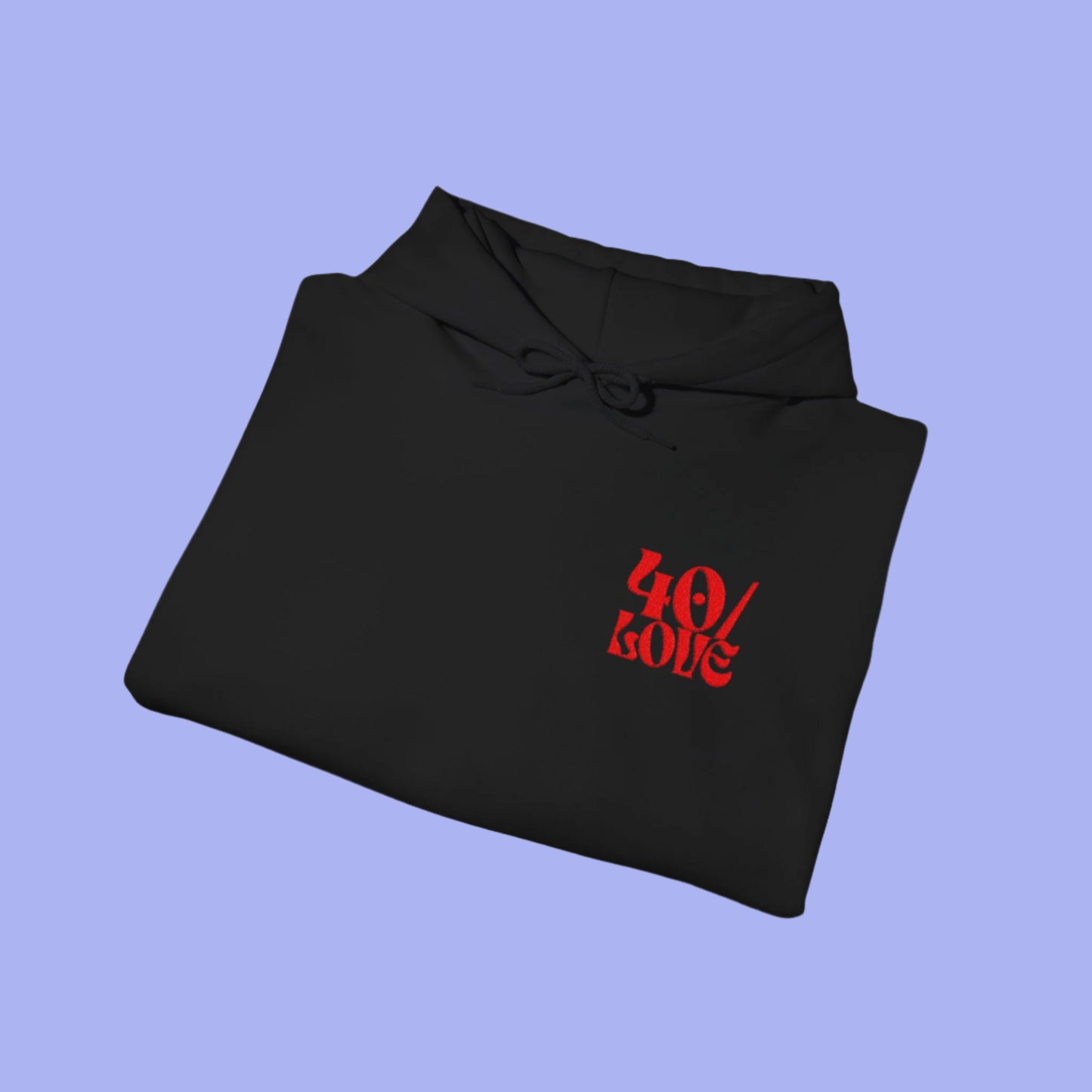 40/Love Hoodie - Embroidered Red