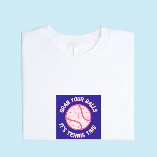 Grab Your Balls, It's Tennis Time Tee - Navy