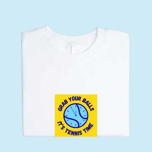Grab Your Balls, It's Tennis Time Tee - Yellow