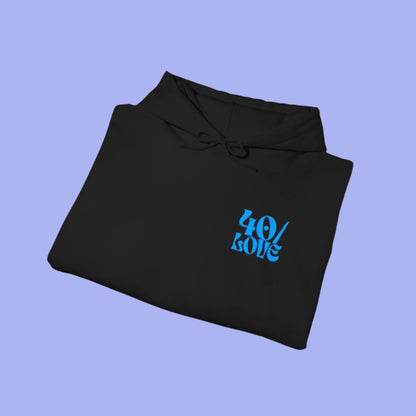 40/Love Hoodie - Embroidered Blue