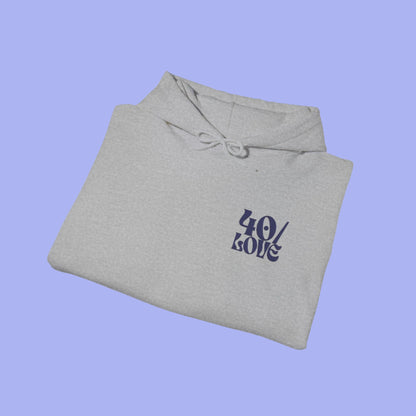 40/Love Hoodie - Embroidered Navy