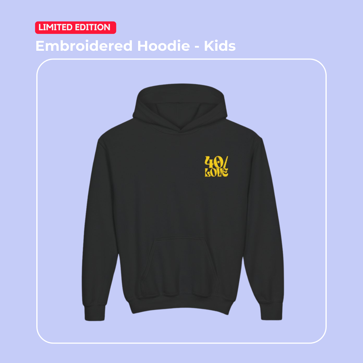 40/Love Hoodie (Kids) - Yellow