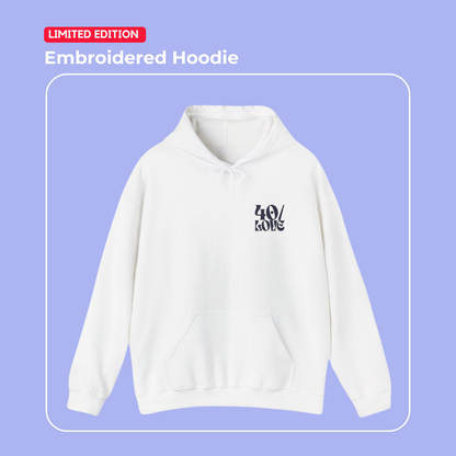 40/Love Hoodie - Embroidered Navy