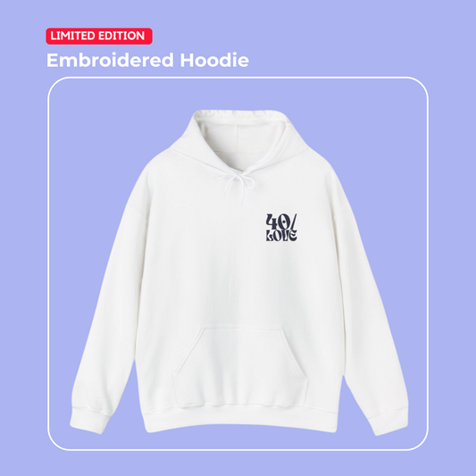 40/Love Hoodie - Embroidered Navy