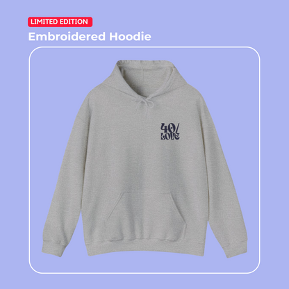 40/Love Hoodie - Embroidered Navy