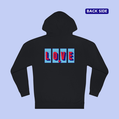 Love Tennis Four Courts - Back Design Hoodie - Blue