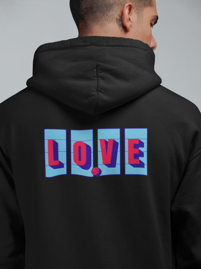 Love Tennis Four Courts - Back Design Hoodie - Blue