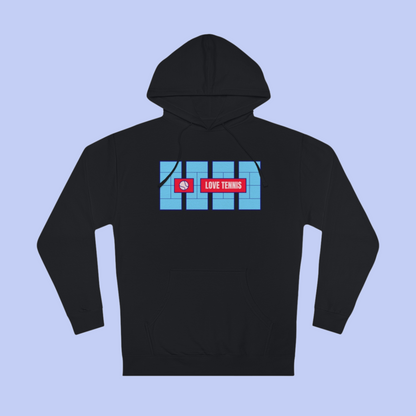 Love Tennis Four Courts - Front Design Hoody - Blue