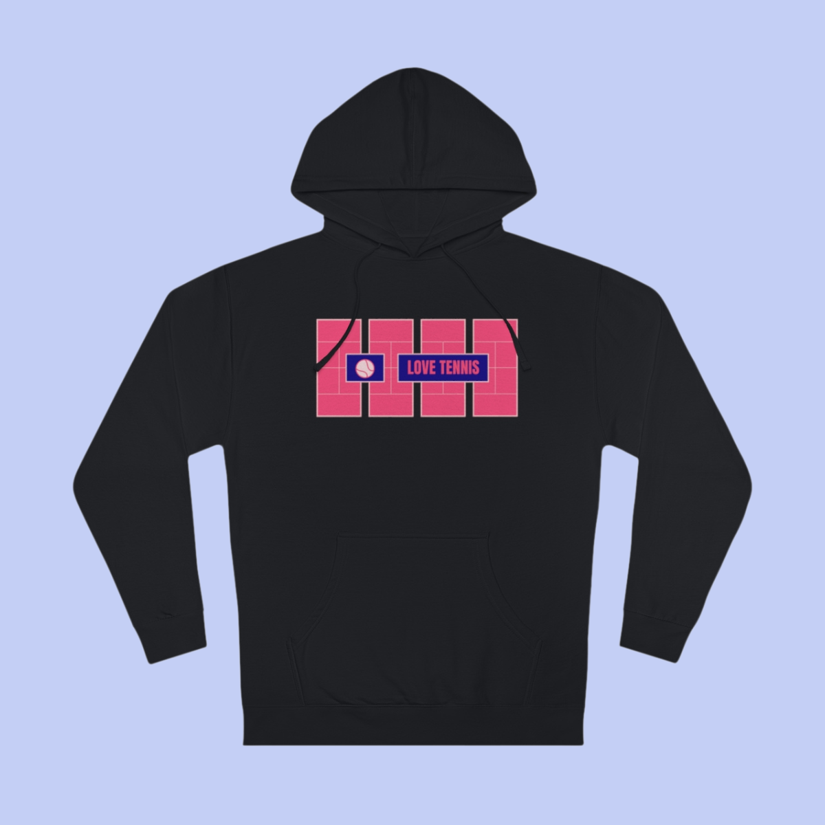 Love Tennis Four Courts - Front Design Hoody - French Rose