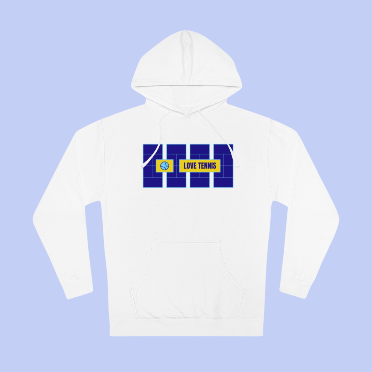 Love Tennis Four Courts - Front Design Hoody - Navy
