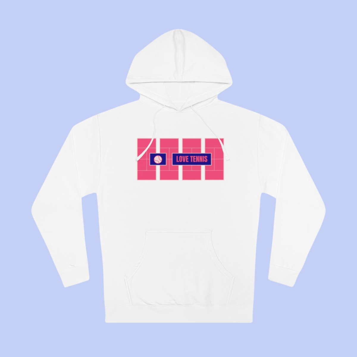 Love Tennis Four Courts - Front Design Hoody - French Rose