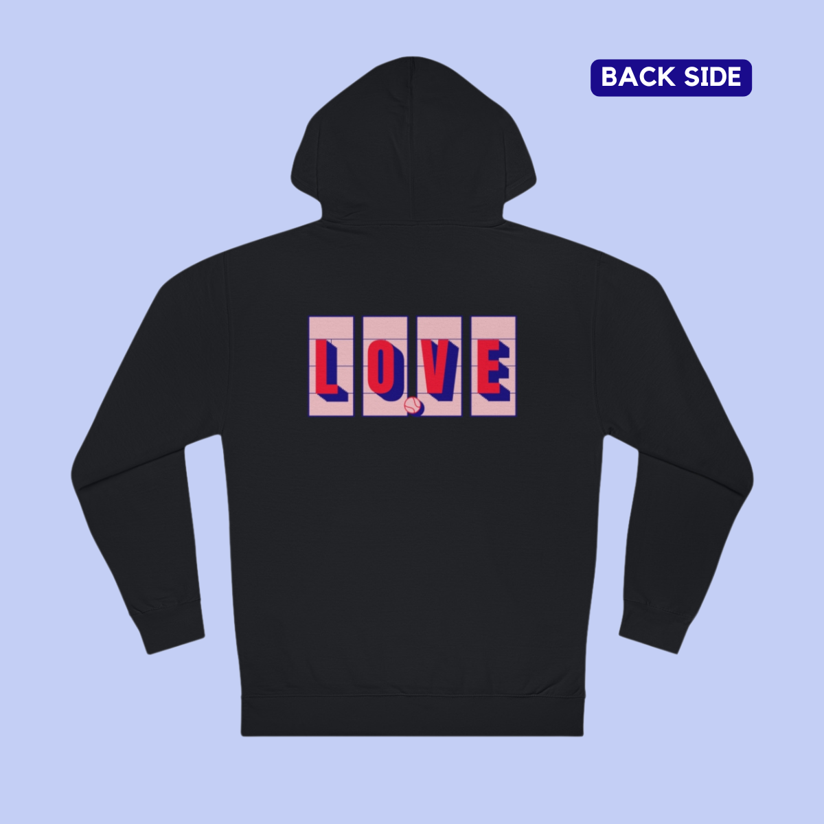Love Tennis Four Courts - Back Design Hoody - French Rose