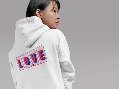 Love Tennis Four Courts - Back Design Hoody - French Rose