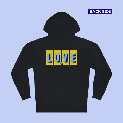 Love Tennis Four Courts - Back Design Hoodie - Yellow