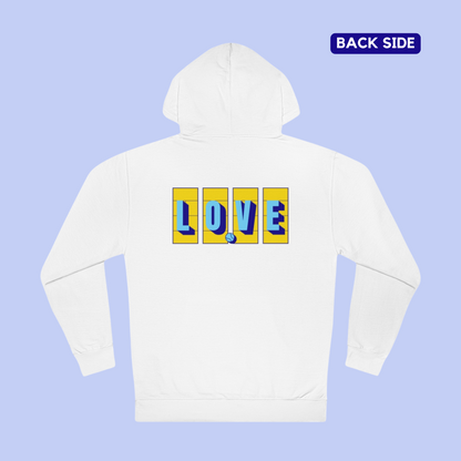 Love Tennis Four Courts - Back Design Hoodie - Yellow