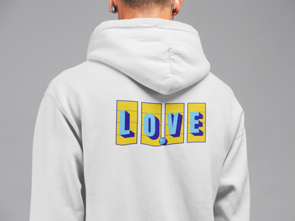 Love Tennis Four Courts - Back Design Hoodie - Yellow