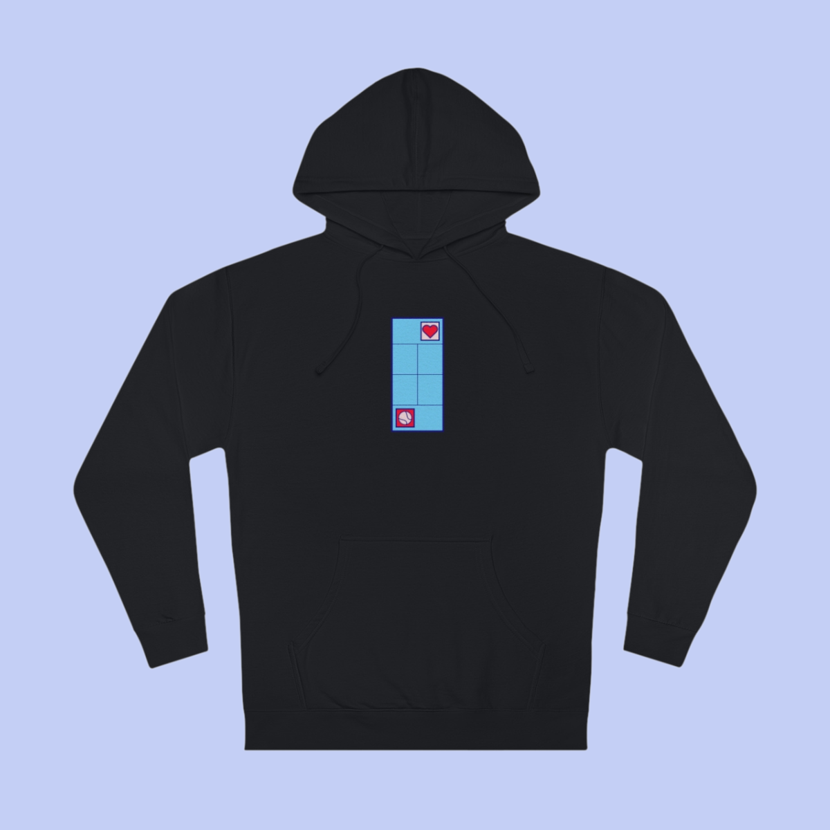 Love Tennis Single Court - Front Design Hoody - Blue