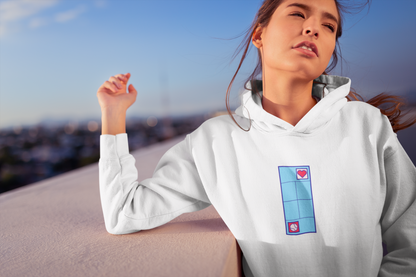 Love Tennis Single Court - Front Design Hoody - Blue