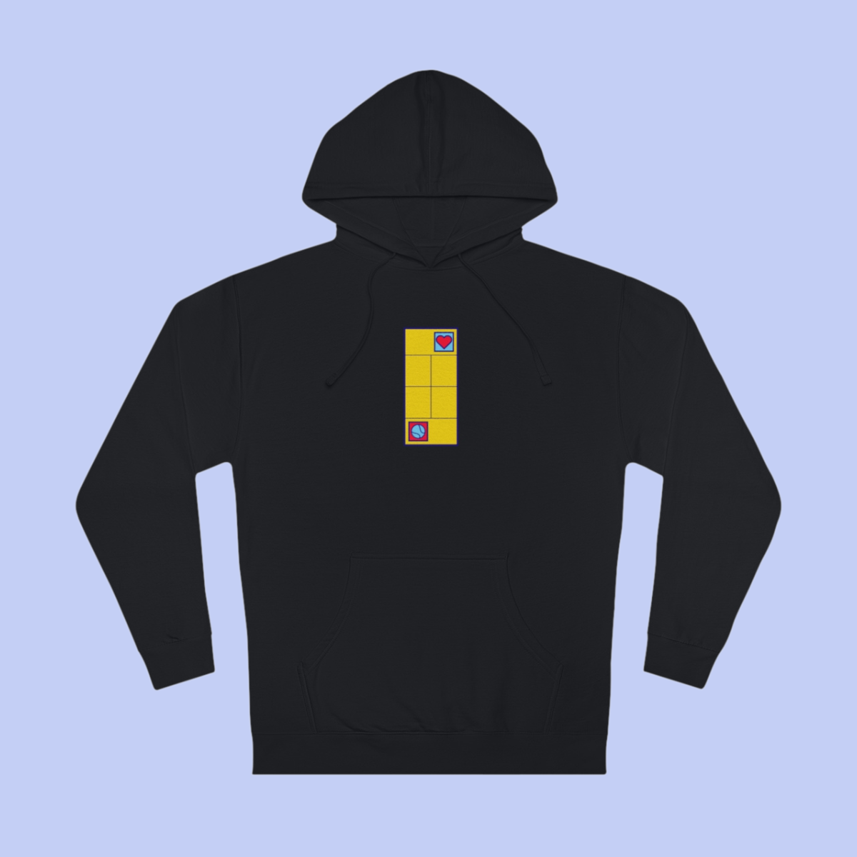 Love Tennis Single Court - Front Design Hoody - Yellow