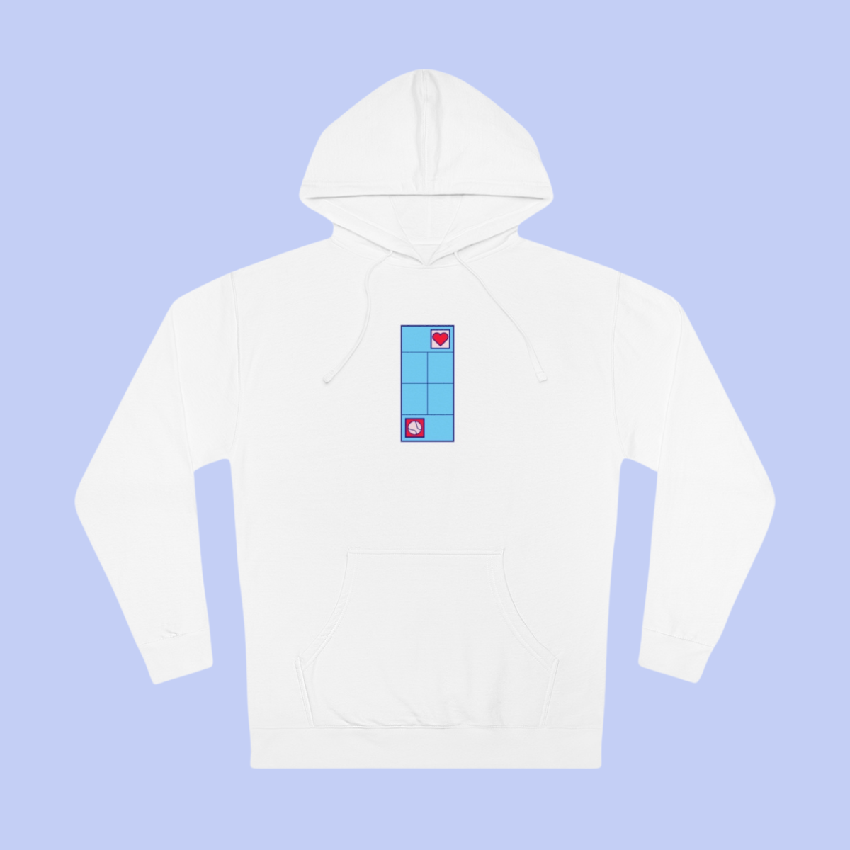 Love Tennis Single Court - Front Design Hoody - Blue