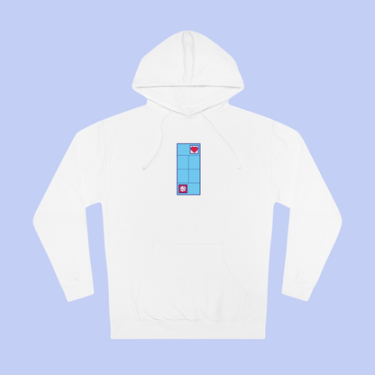 Love Tennis Single Court - Front Design Hoody - Blue