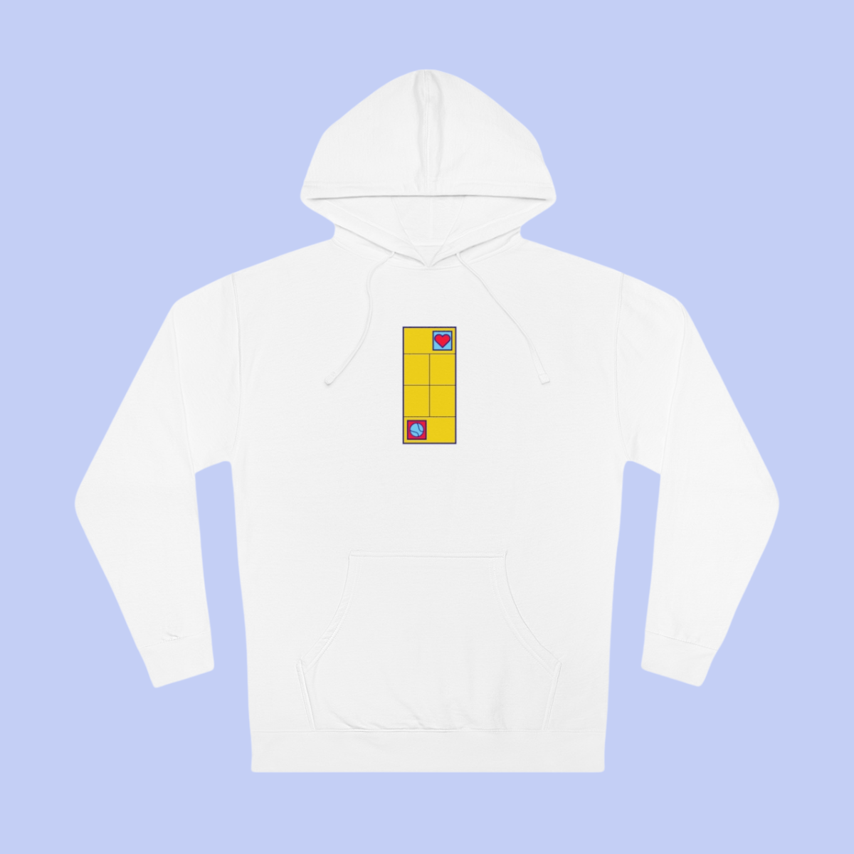 Love Tennis Single Court - Front Design Hoody - Yellow