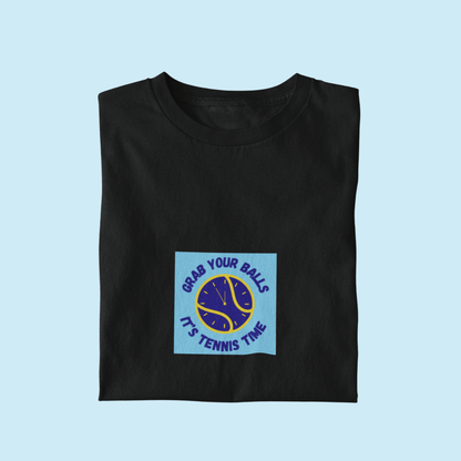 Grab Your Balls, It's Tennis Time Tee - Blue