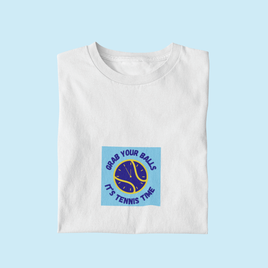 Grab Your Balls, It's Tennis Time Tee - Blue
