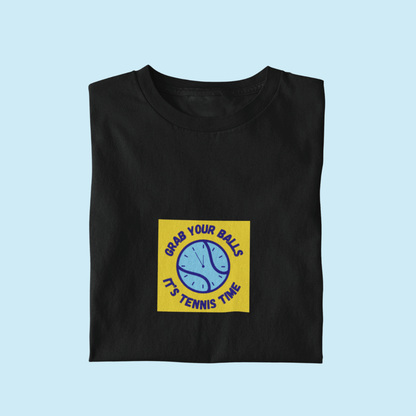 Grab Your Balls, It's Tennis Time Tee - Yellow