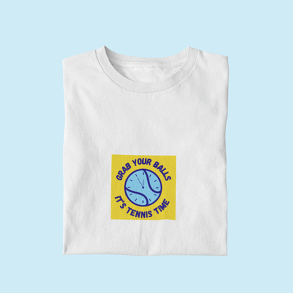 Grab Your Balls, It's Tennis Time Tee - Yellow