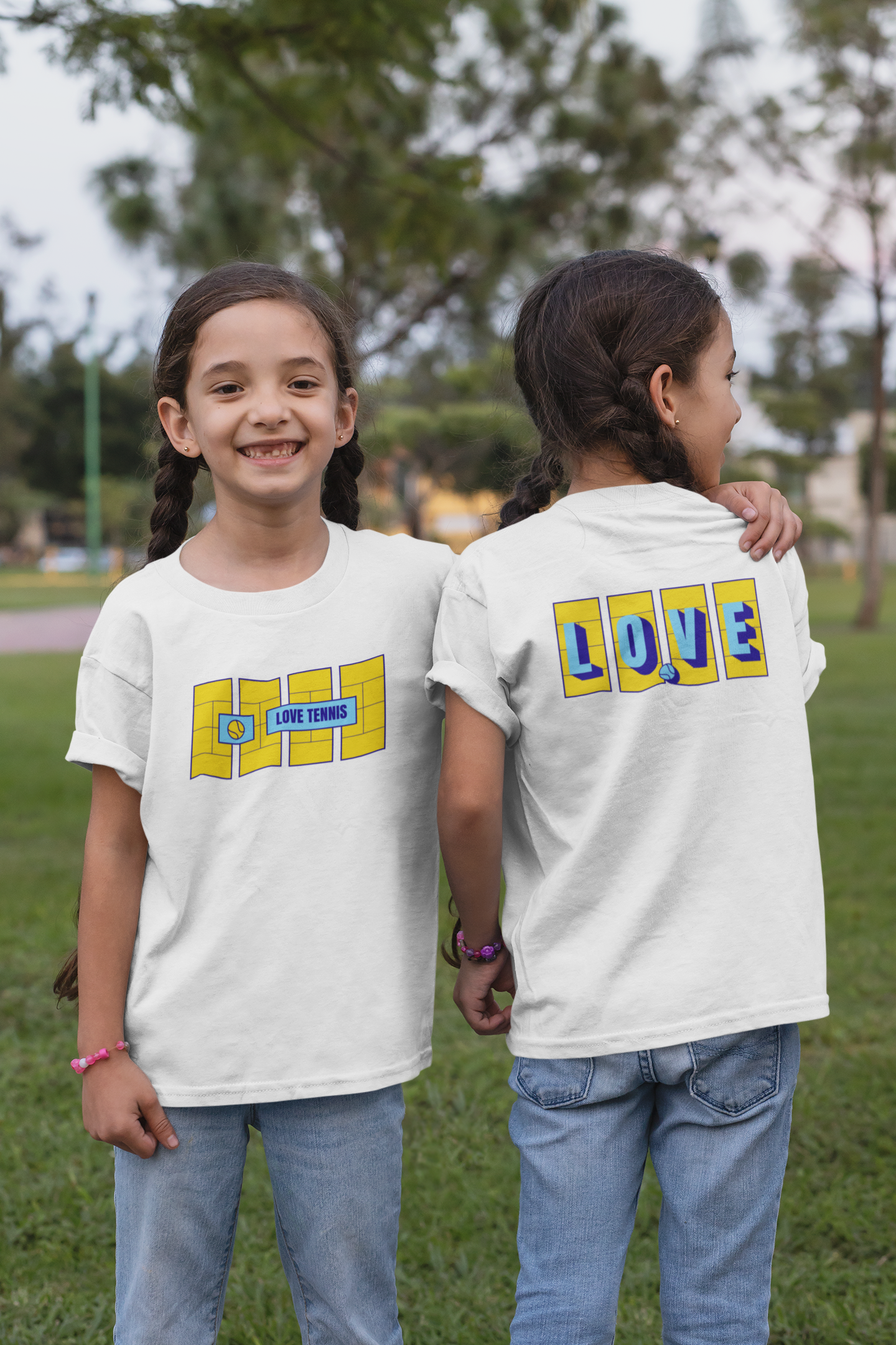 Love Tennis Four Courts - Back (Kids) - Yellow